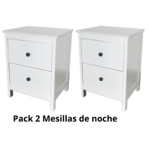 2 Mesitas - Mesillas de Noche dormitorio de 2 Cajones Color Blanco 55Cmx 48Cmx40 Cm