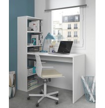 Mesa Escritorio con Estanteria Reversible, Medidas: 122 cm (Ancho) x 50 cm (Fondo) x 140 cm (Alto) Color Blanco