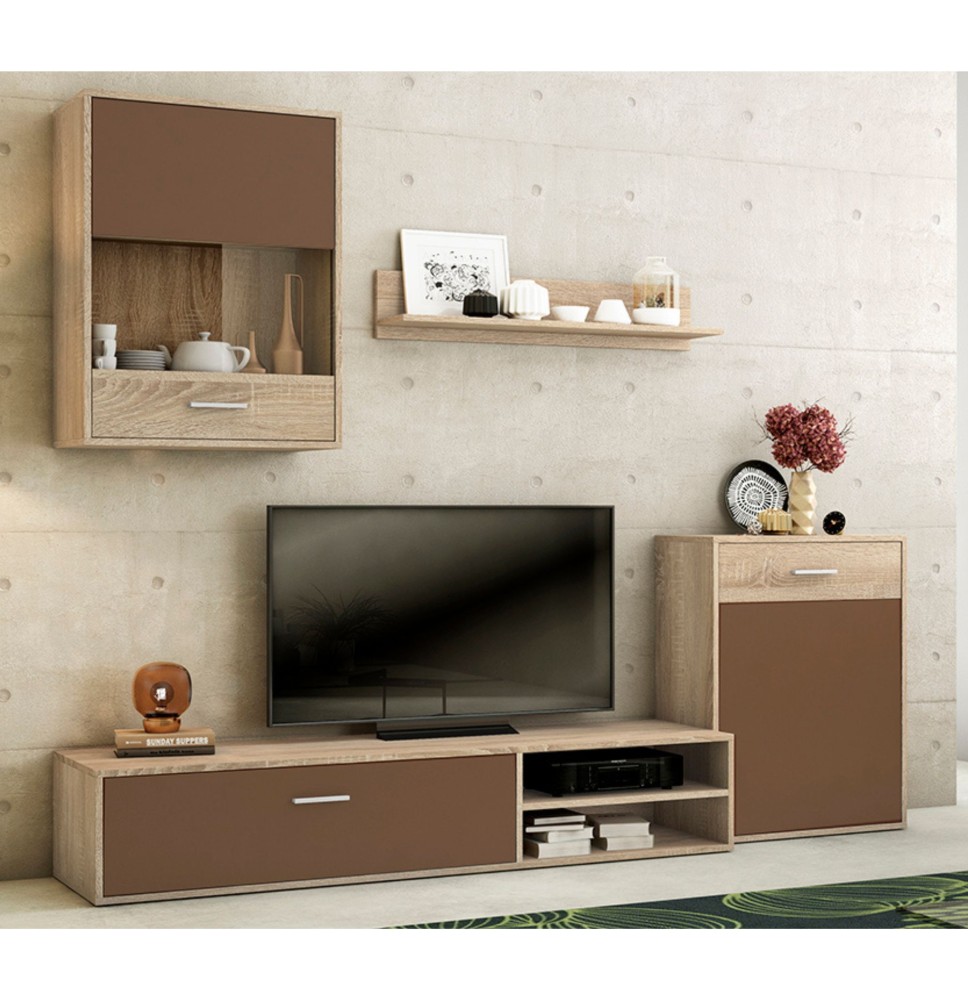 Meyvaser, Conjunto de muebles de salón 220 cm Color cambrian y Chocolate , muebles de salón.