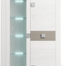 Mueble de Salón Moderno con Leds, Acabado en Andersen Pino -Gris, Medidas: 300 cm (An) x 200 cm (Al) 40 cm (Fon) - Meyvaser