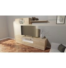 Meyvaser Mueble de salón y TV Composición para salón 200 cm Color Cambrian y Gran Espacio de Almacenamiento