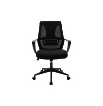 Silla de Oficina con Malla de Tela en Color Negro - 105/97x63x62 cm, Diseño Ergonómico con Buen Respaldo