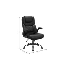 Silla de Oficina Manager en Polipiel Negro - 119/110 x 77 x 70 cm.